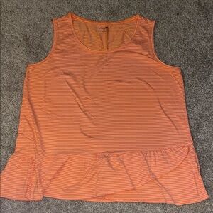 Lands' End Orange Ruffled Peplum Tank Top